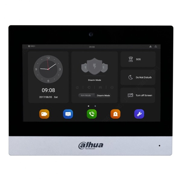 Dahua vth8a21kms-cw interior monitor 7 "Superfície para vídeo Pay Page de pagamento POE SD 6E 1S Alarme preto com câmera frontal