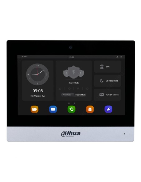 Dahua vth8a21kms-cw interior monitor 7 "Superfície para vídeo Pay Page de pagamento POE SD 6E 1S Alarme preto com câmera frontal