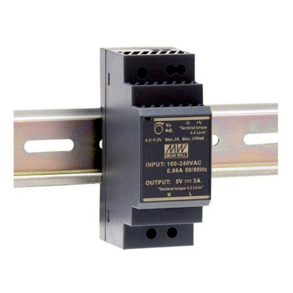 OEM HDR-30-12 CASMAR. Fonte de alimentação AC / DC (PSU) adaptada para trilho DIN. Saída 24 W 12 VDC 2 A