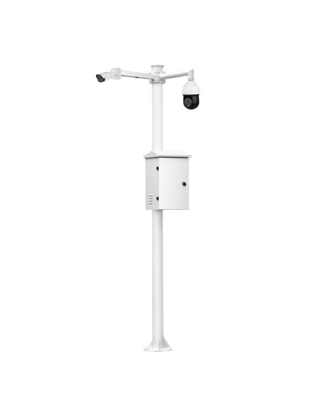 Comprar OEM KIT-BACULO-60-BLANCO Báculo desmontable de 6m de altura en acero galvanizado de color blanco con soporte para cámara