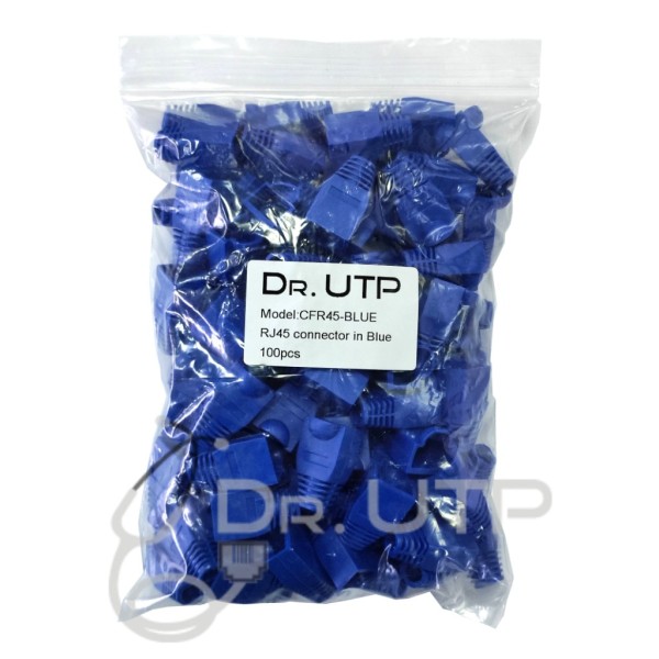 Cor azul azul da Capuchon do Drutp CFR45 para o conector RJ45 em 100 unidades Saco