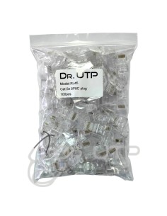 Drutp RJ45 Conector RJ45 Cat.5e Transparente em 100 unidades Bag