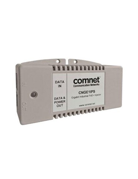 Comprar COMNET CNGE1IPS Industrial 1 Port Gigabit PoE+ Injector 1000BASE-TX, 56VDC @ 30W Output (IEEE802.3at Compliant), -25?C t