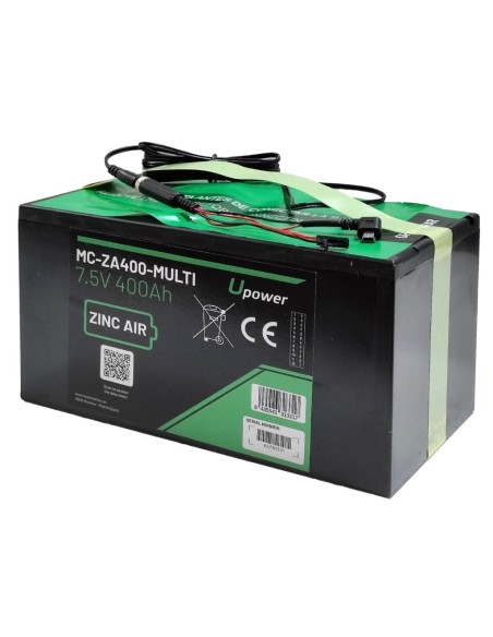 Batteria Mestre Bat-7.5v400ah-DC Zinc-Air Bateria 7.5V-400Ah. Conector DC Triplo: Jack, Mini USB e Mobile