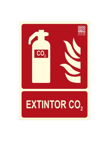 Comprar IMPLASER EX224N-A4 Señal extintor CO2 29,7x21cm EX224N-A4