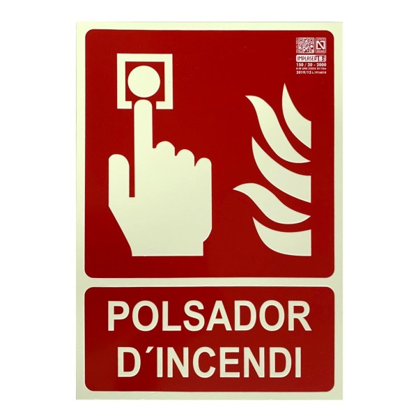 Implaser EX209N-A4-CAT SENYAL POLSADOR D'Incendi em Català 29.7x21cm