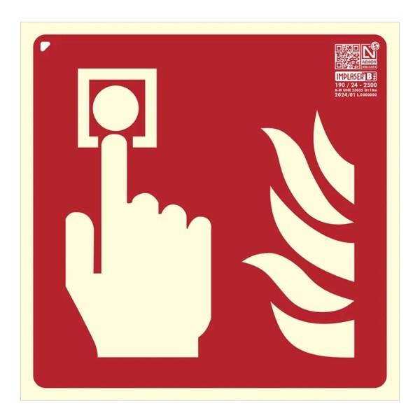 Comprar IMPLASER EX209N-20M Señal pulsador de alarma 42x42cm. 20m EX209N-20M