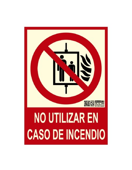 O sinal de Imprise EX221N-A4 não use em caso de incêndio 29.7x21cm