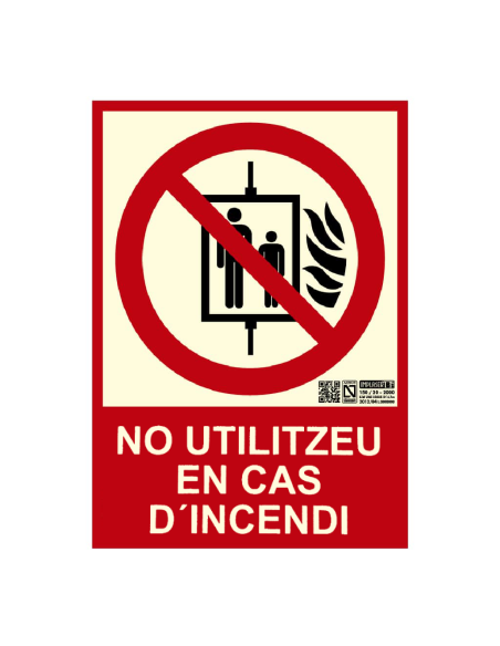 Comprar IMPLASER EX221N-A4-CAT Senyal no utilitzeu en cas d'incendi en català 29,7x21cm EX221N-A4-CAT