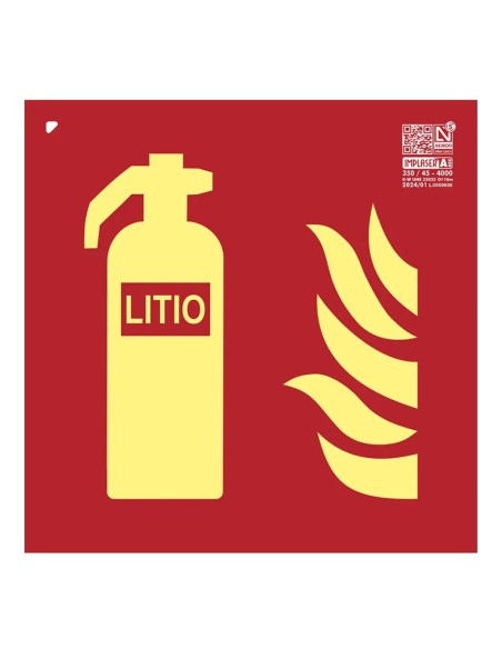 Comprar IMPLASER EX232L Señal extintor litio Clase A 21x21cm EX232L