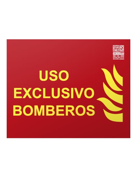 Comprar IMPLASER EX218L Señal uso exclusivo bomberos Clase A 25x20cm EX218L