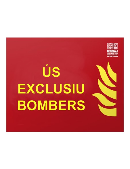 Comprar IMPLASER EX218L-CAT Senyal us exclusiu bombers en català Clase A 25x20cm EX218L-CAT