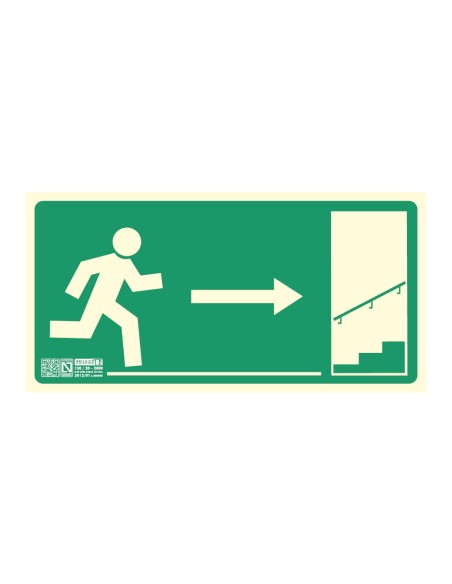 Comprar IMPLASER EV261N Señal salida subida escalera derecha 32x16cm EV261N