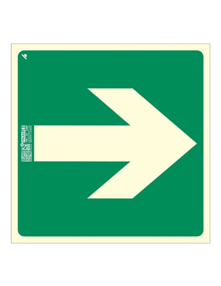 Comprar IMPLASER EV326N Señal flecha evacuación 21x21cm EV326N