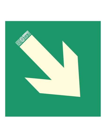 Comprar IMPLASER EV227N Señal flecha evacuación diagonal 22,4x22,4cm EV227N