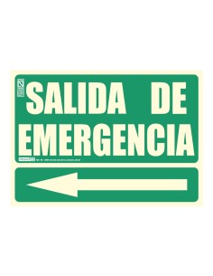 Implaser EV222N-A4 Sinal de emergência de saída com seta esquerda 21x29.7cm