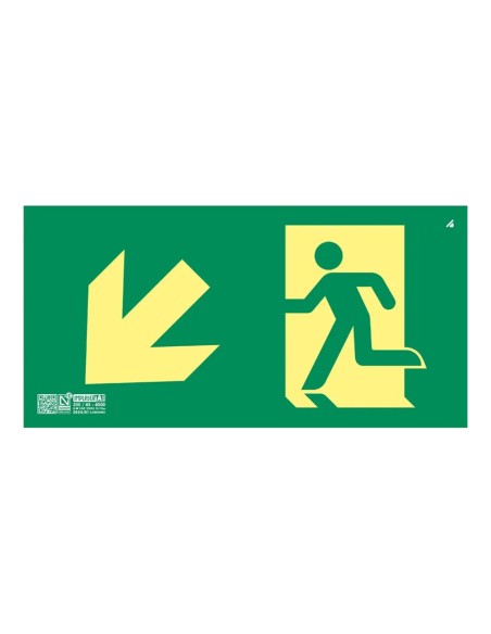 Comprar IMPLASER EV359L Señal salida bajada escalera izquierda Clase A 32x16cm EV359L