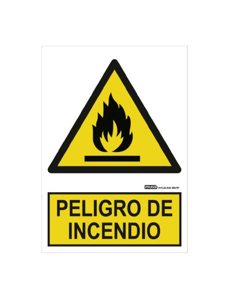 Comprar IMPLASER AD01-A4 Señal peligro incendio 29,7x21cm AD01-A4