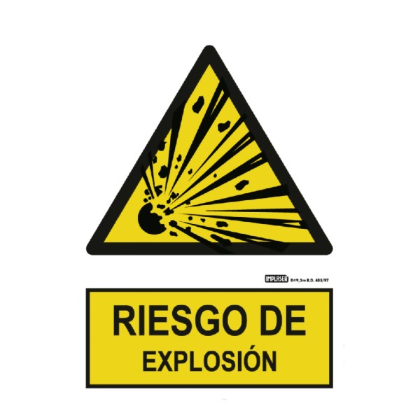 Comprar IMPLASER AD02-A4 Señal riesgo de explosión 29,7x21cm AD02-A4