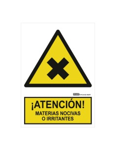 Implaser ATENÇÃO DO SINAL AD14-A4! Materiais prejudiciais ou irritantes 29,7x21cm