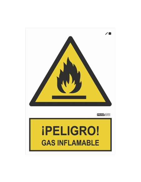 Comprar IMPLASER AD22-A4 Señal ¡PELIGRO! Gas inflamable 29,7x21cm AD22-A4