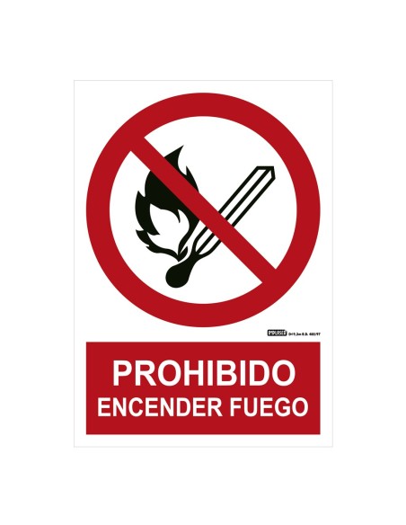 Comprar IMPLASER PR02-A4 Señal prohibido encender fuego 29,7x21cm PR02-A4