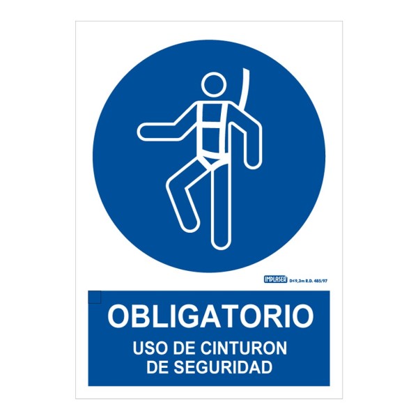 Comprar IMPLASER OB02-A4 Señal obligatorio uso de cinturon de seguridad 29,7x21cm OB02-A4