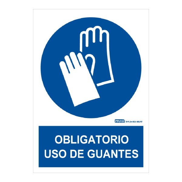 Comprar IMPLASER OB04-A4 Señal obligatorio uso de guantes 29,7x21cm OB04-A4