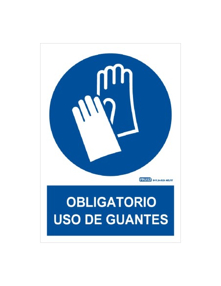 Comprar IMPLASER OB04-A4 Señal obligatorio uso de guantes 29,7x21cm OB04-A4