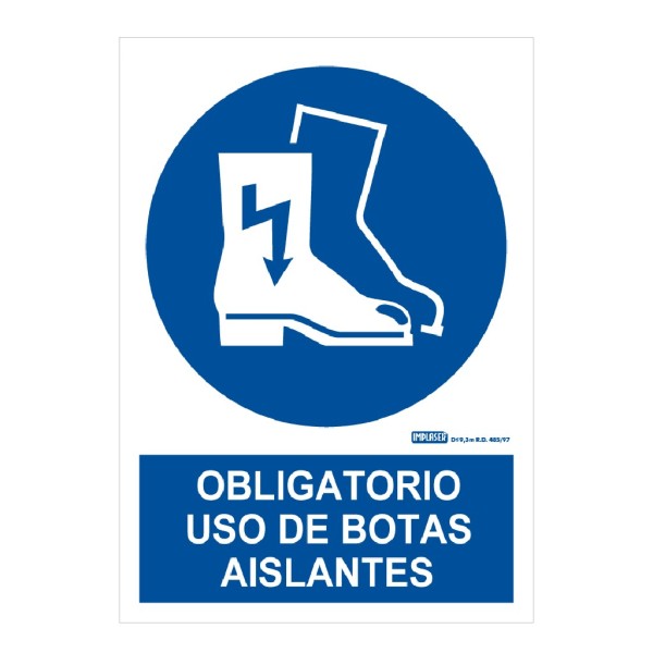 Comprar IMPLASER OB07-A4 Señal obligatorio uso de botas aislantes 29,7x21cm OB07-A4