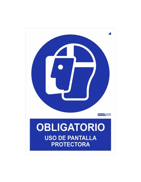 Comprar IMPLASER OB09-A4 Señal obligatorio uso de pantalla protectora 29,7x21cm OB09-A4