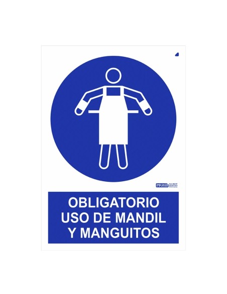 Comprar IMPLASER OB26-A4 Señal obligatorio uso de mandil y manguitos 29,7x21cm OB26-A4