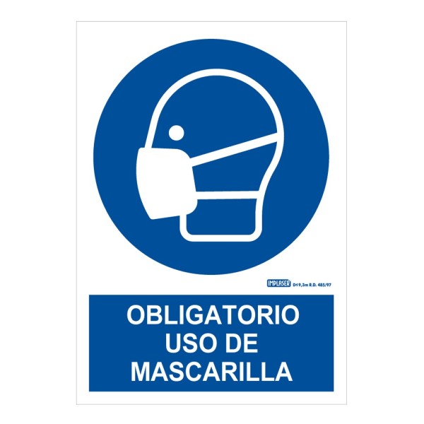 Comprar IMPLASER OB32-A4 Señal obligatorio uso de mascarilla 29,7x21cm OB32-A4