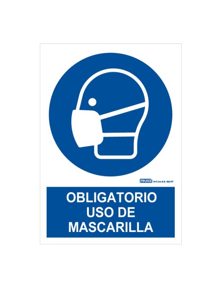 Comprar IMPLASER OB32-A4 Señal obligatorio uso de mascarilla 29,7x21cm OB32-A4