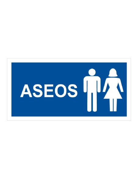 Comprar IMPLASER OB33 Señal aseo hombre-mujer 29,7x15cm OB33
