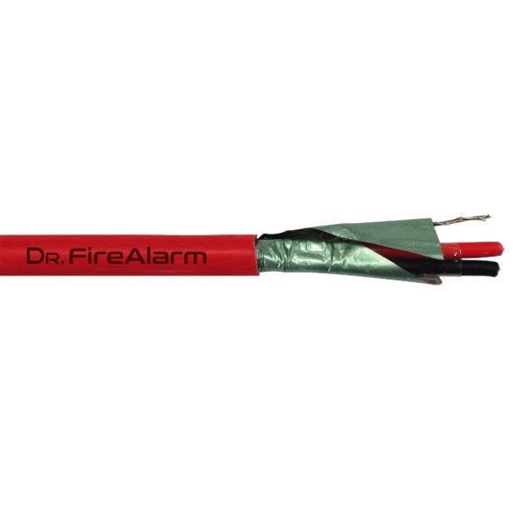 Comprar DRFIREALARM FIRE2X1.5-LSZH Rollo 100m de cable manguera rojo flexible trenzado 2 hilos apantallado LSZH (2x1.5) CPR FIRE