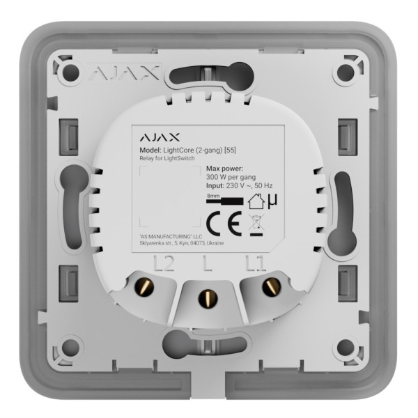 Comprar AJAX LIGHTSWITCH-LIGHTCORE-2G Ajax LightSwitch LightCore 2-gang. Interruptor Doble LIGHTSWITCH-LIGHTCORE-2G