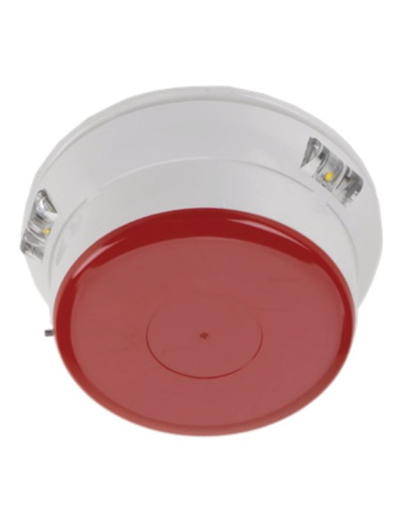 Base de Sirene Inim WSB1021 + VAD LED vermelho via série de rádio bidirecional de rádio. Cor branca