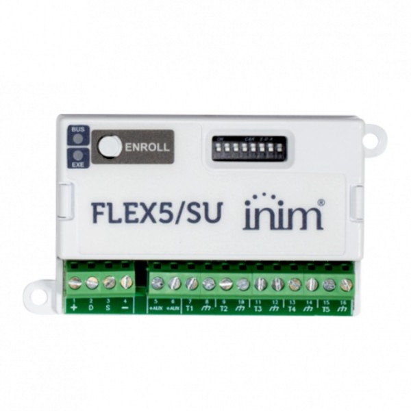 Inim Flex5 / seu módulo expander de 5 terminais de entrada / saída. Grau 3