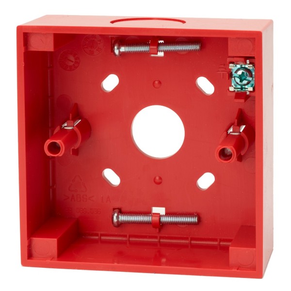 Ziton n-mc-bb-r ziton. Base de superfície para botão de pressão ZP886R DM3X10R e NC-MC-100-R. Fabricado em abs. Cor vermelha.