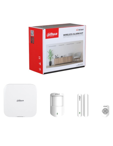 Comprar DAHUA ART-ARC3800H-03-FW2(868) Kit Alarma Vía radio 868MHz: 1 Hub 2 4G + 1 detector PIR + 1 contacto + 1 mando. Grado2 A