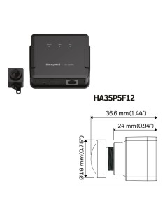 Honeywell ha35p5f12 minicamara IP série 35 pinhole fisheye 5mp 1.22mm H265 WDR PoE 12VDC Áudio I / S