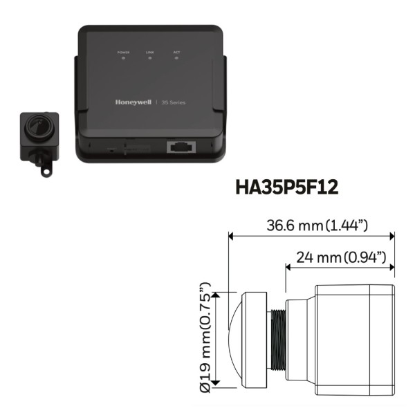 Comprar HONEYWELL HA35P5F12 Minicamara IP serie 35 Pinhole FishEye 5MP 1.22mm H265 WDR PoE 12Vdc Audio E/S HA35P5F12