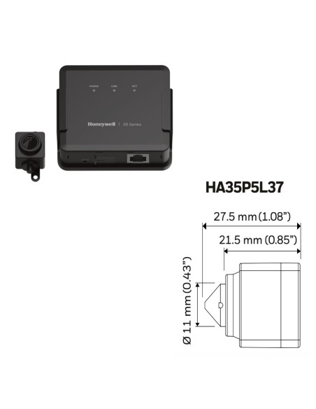 Honeywell ha35p5l37 Minicamara IP Série 35 5MP 3.7mm H265 WDR PoE 12VDC Áudio I / S