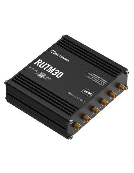 Teltonika Rutm30 Teltonika Routh Industrial 5G 2xSim ESIM WI-FI5 2XRJ45 1XConfigurável E / S