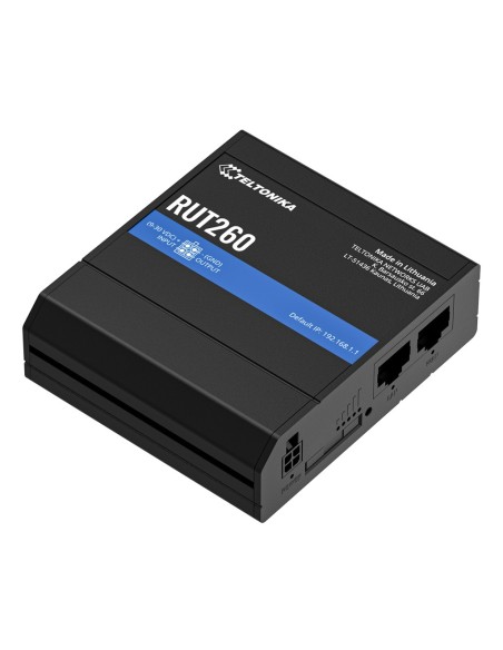 Teltonika Rut260 Router Teltonika Industrial 4G LTE 1XSIM WI-FI4 2XRJ45 1XDigital I / O