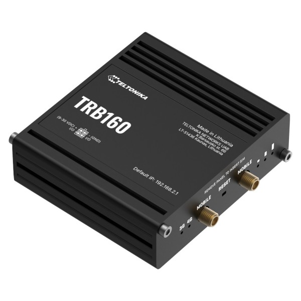 Comprar TELTONIKA TRB160 Gateway Teltonika Industrial 4G LTE 1xSIM 1xRJ45 Gigabit 1xDigital I/O USB TRB160