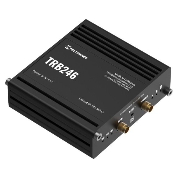 Teltonika TRB246 Teltonika. Modem industrial 8G LTE com alarme I / O RS232 / RS485 e RJ45 para soluções IOT. Suporta Dual Sim.