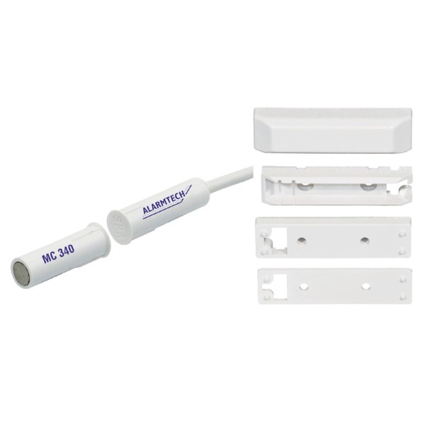 AlarmAtech MC340-S3 Contato magnético. G2. Nc. 4 fios. Plástico. IP 67. INST. EMP / SUP. Inclui adaptadores