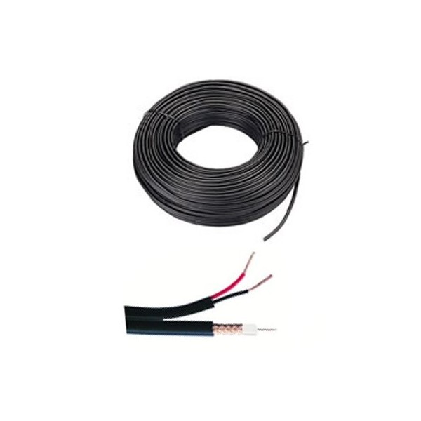 Kaufen BYSECUR BYSECUR-28 Spule mit 100 Metern CCTV-Kabel RG174 + Stromversorgung